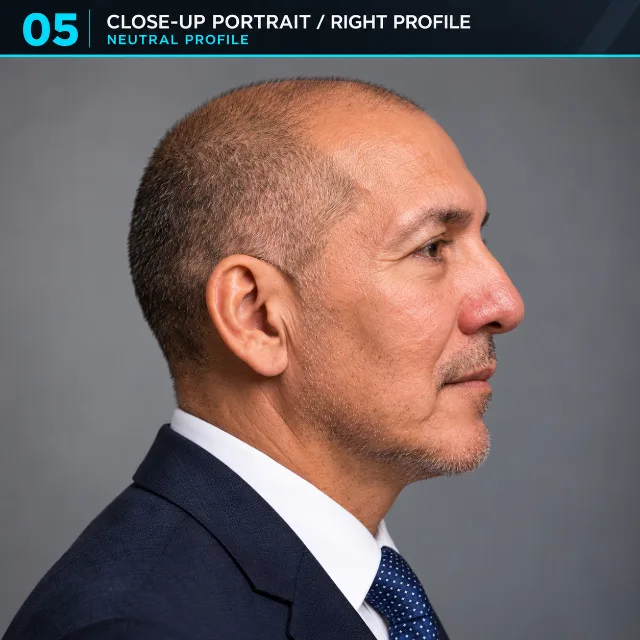 RIGHT PROFILE close-up portrait