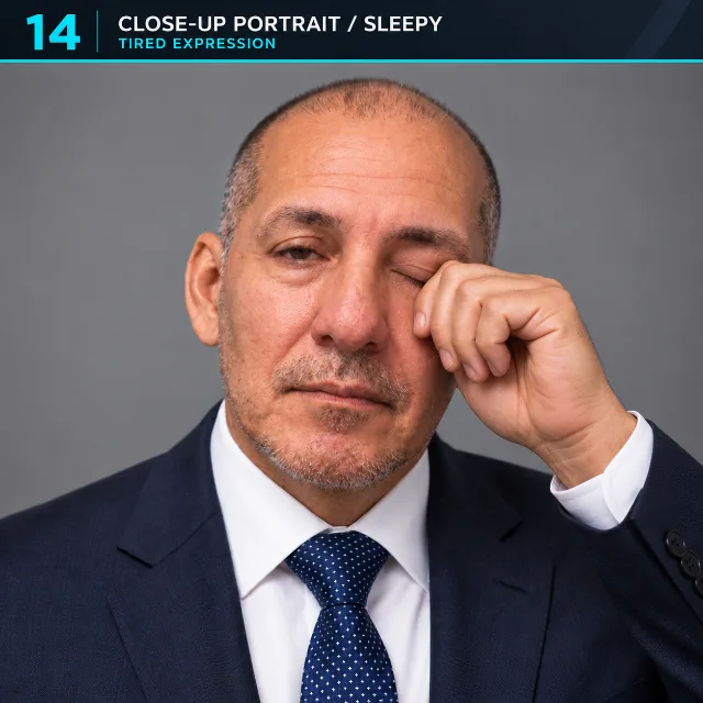 SLEEPY close-up portrait -  expression